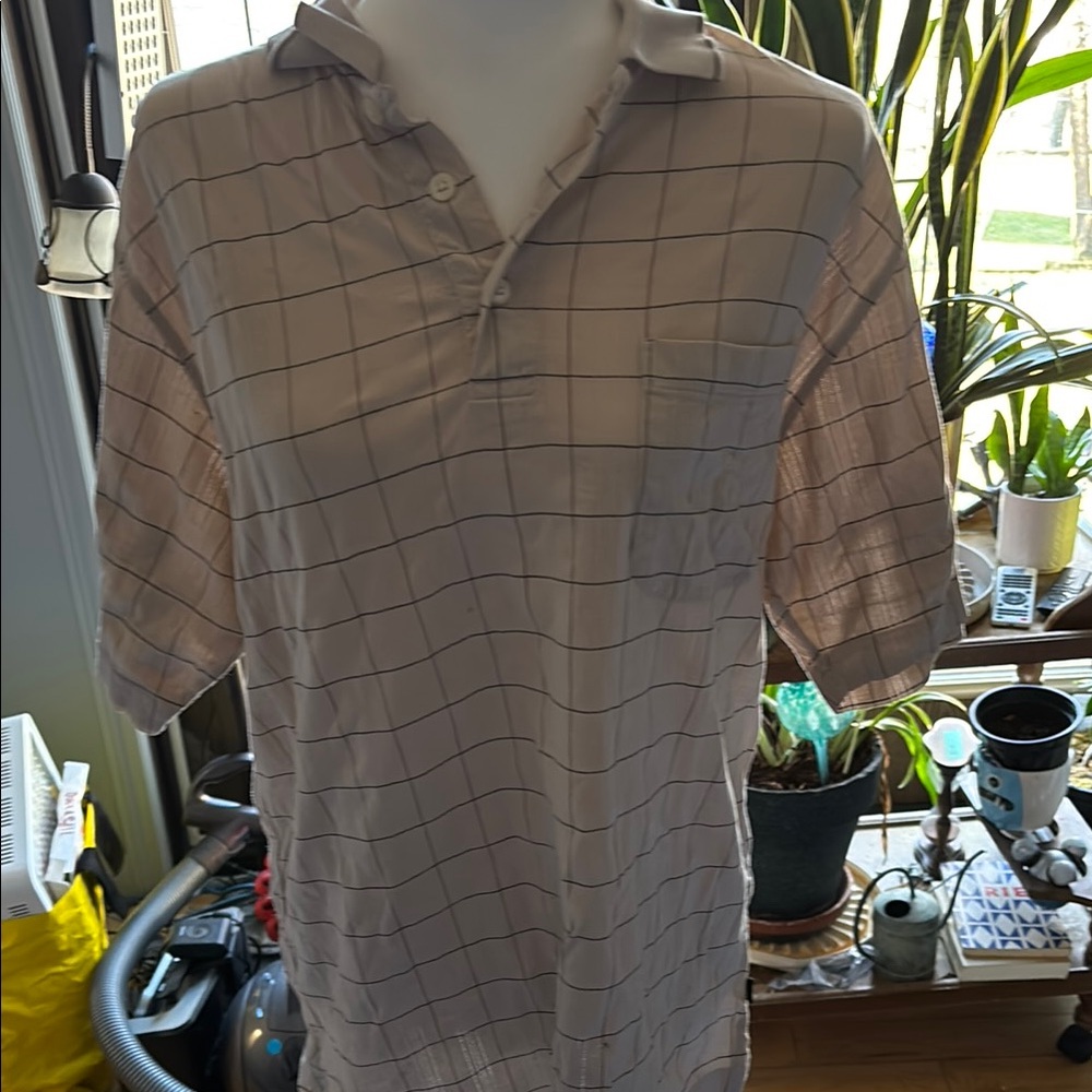Trump Golf button Down Shirt with Grid Pattern